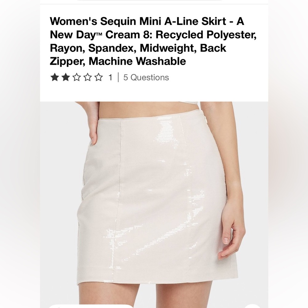 a new day Cream Sequin Mini Skirt
